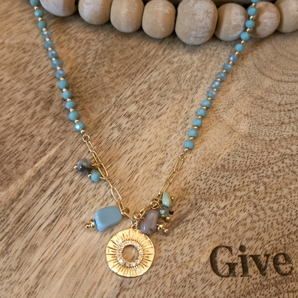 Beautiful beaded gemstone necklace